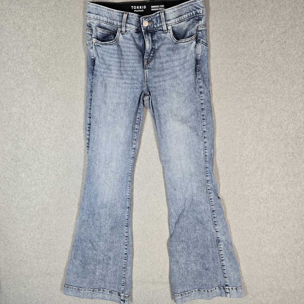 Torrid Women Jeans 10T Blue Denim Flared Bombshell Flare Premium 31" Inseam